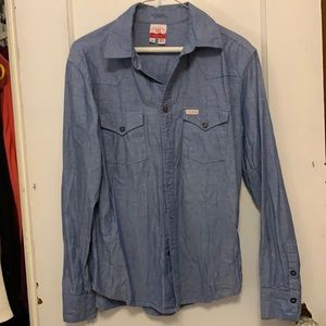 TOPO blue chambray shirt - S - made in USA